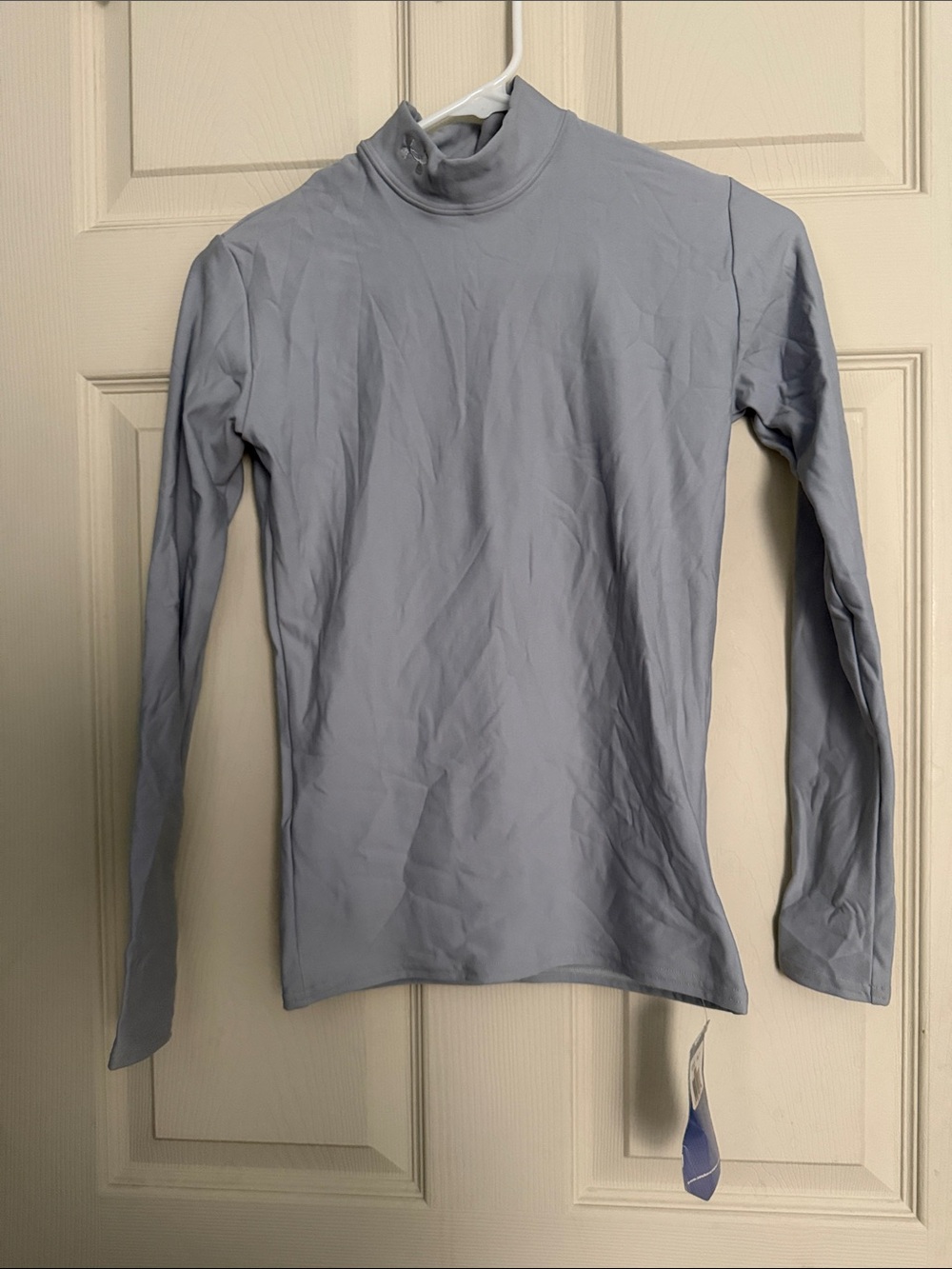 Light Blue Long-Sleeve Mock Neck Shirt